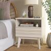 SAFAVIEH Home Collection ESMA Distressed Black 1-Drawer 1-Shelf Nightstand(Bleached White)