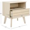 SAFAVIEH Home Collection ESMA Distressed Black 1-Drawer 1-Shelf Nightstand(Bleached White)