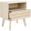 SAFAVIEH Home Collection ESMA Distressed Black 1-Drawer 1-Shelf Nightstand(Bleached White)