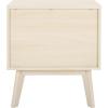 SAFAVIEH Home Collection ESMA Distressed Black 1-Drawer 1-Shelf Nightstand(Bleached White)