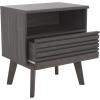 SAFAVIEH Home Collection ESMA Distressed Black 1-Drawer 1-Shelf Nightstand(Distressed Black)