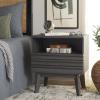 SAFAVIEH Home Collection ESMA Distressed Black 1-Drawer 1-Shelf Nightstand(Distressed Black)