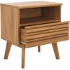 SAFAVIEH Home Collection ESMA Distressed Black 1-Drawer 1-Shelf Nightstand(Oak)