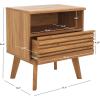 SAFAVIEH Home Collection ESMA Distressed Black 1-Drawer 1-Shelf Nightstand(Oak)