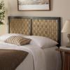 SAFAVIEH Home Collection Halvor Rattan Queen Size Headboard Light Brown Frame & Natural Brown(Black)