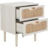 SAFAVIEH Home Collection Irelia Distressed Black 2-Drawer Nightstand(Bleached White/Natural)