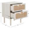 SAFAVIEH Home Collection Irelia Distressed Black 2-Drawer Nightstand(Bleached White/Natural)
