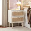 SAFAVIEH Home Collection Irelia Distressed Black 2-Drawer Nightstand(Bleached White/Natural)