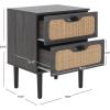 SAFAVIEH Home Collection Irelia Distressed Black 2-Drawer Nightstand(Distressed Black/Natural)