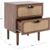 SAFAVIEH Home Collection Irelia Distressed Black 2-Drawer Nightstand(Walnut/Natural)