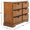SAFAVIEH Home Collection Landers Honey Brown 6-Drawer Storage Unit (Fully Assembled)
