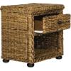 SAFAVIEH Home Collection Magi Tropical Natural Brown Rattan Solid Wood 1-Drawer Nightstand Table, Fully Assembled (SEA8001A)