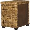 SAFAVIEH Home Collection Magi Tropical Natural Brown Rattan Solid Wood 1-Drawer Nightstand Table, Fully Assembled (SEA8001A)