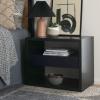 SAFAVIEH Home Collection Munson Natural 2-Shelf 1-Drawer Nightstand (Fully Assembled)(Black)