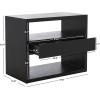 SAFAVIEH Home Collection Munson Natural 2-Shelf 1-Drawer Nightstand (Fully Assembled)(Black)