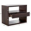 SAFAVIEH Home Collection Munson Natural 2-Shelf 1-Drawer Nightstand (Fully Assembled)(Dark Oak)