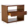 SAFAVIEH Home Collection Munson Natural 2-Shelf 1-Drawer Nightstand (Fully Assembled)(Natural)