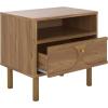 SAFAVIEH Home Collection Prinpop Oak Brown 1-Drawer 1-Shelf Nightstand(Oak)
