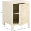 SAFAVIEH Home Collection Rayetta White Wash 2-Shelf 1-Door Nightstand (Fully Assembled)