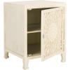 SAFAVIEH Home Collection Rayetta White Wash 2-Shelf 1-Door Nightstand (Fully Assembled)