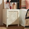 SAFAVIEH Home Collection Rayetta White Wash 2-Shelf 1-Door Nightstand (Fully Assembled)