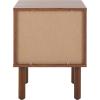 SAFAVIEH Home Collection Silvanna Walnut/Natural Rattan 1-Drawer 1-Shelf Nightstand