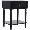 SAFAVIEH Home Collection Siobhan Vanilla Solid Wood 1-Drawer Nightstand Accent Table(Black)
