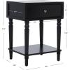 SAFAVIEH Home Collection Siobhan Vanilla Solid Wood 1-Drawer Nightstand Accent Table(Black)