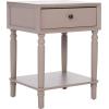 SAFAVIEH Home Collection Siobhan Vanilla Solid Wood 1-Drawer Nightstand Accent Table(Grey)