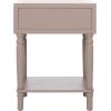 SAFAVIEH Home Collection Siobhan Vanilla Solid Wood 1-Drawer Nightstand Accent Table(Grey)