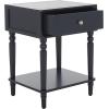 SAFAVIEH Home Collection Siobhan Vanilla Solid Wood 1-Drawer Nightstand Accent Table(Navy)