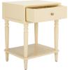 SAFAVIEH Home Collection Siobhan Vanilla Solid Wood 1-Drawer Nightstand Accent Table(Vanilla)