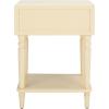 SAFAVIEH Home Collection Siobhan Vanilla Solid Wood 1-Drawer Nightstand Accent Table(Vanilla)