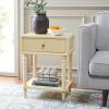 SAFAVIEH Home Collection Siobhan Vanilla Solid Wood 1-Drawer Nightstand Accent Table(Vanilla)