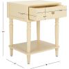 SAFAVIEH Home Collection Siobhan Vanilla Solid Wood 1-Drawer Nightstand Accent Table(Vanilla)