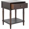 SAFAVIEH Home Collection Siobhan Vanilla Solid Wood 1-Drawer Nightstand Accent Table(Walnut)