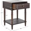 SAFAVIEH Home Collection Siobhan Vanilla Solid Wood 1-Drawer Nightstand Accent Table(Walnut)