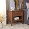 SAFAVIEH Home Collection Sondra Distressed Black/Gold 2-Drawer Nightstand(Walnut/Gold)