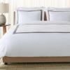 SAFAVIEH Home Hotel Collection Duvet Cover Set – 300TC 100% Cotton Percale, 3-Piece, Border Design, Desert Beige & White, King – Includes 1 Duvet Cover & 2 Pillow Shams (DVT1000A-K)(Grey/White)
