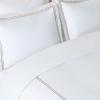 SAFAVIEH Home Hotel Collection Duvet Cover Set – 300TC 100% Cotton Percale, 3-Piece, Golden Taupe & White, Full/Queen – Includes 1 Duvet Cover & 2 Pillow Shams (DVT1001A-Q)(Golden Taupe/White)