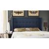SAFAVIEH Mercer Collection Damon Sky Blue Winged Headboard, Full(Blue)