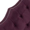 Safavieh Arebelle Taupe Linen Upholstered Tufted Headboard – Silver Nailhead (Queen)(Aubergine)