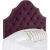 Safavieh Arebelle Taupe Linen Upholstered Tufted Headboard – Silver Nailhead (Queen)(Aubergine)