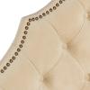Safavieh Arebelle Taupe Linen Upholstered Tufted Headboard – Silver Nailhead (Queen)(Buckwheat)