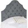 Safavieh Arebelle Taupe Linen Upholstered Tufted Headboard – Silver Nailhead (Queen)(Gray)