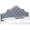 Safavieh Arebelle Taupe Linen Upholstered Tufted Headboard – Silver Nailhead (Queen)(Gray)