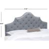 Safavieh Arebelle Taupe Linen Upholstered Tufted Headboard – Silver Nailhead (Queen)(Gray)