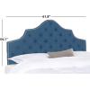 Safavieh Arebelle Taupe Linen Upholstered Tufted Headboard – Silver Nailhead (Queen)(Steel Blue)