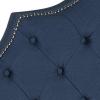 Safavieh Arebelle Taupe Linen Upholstered Tufted Headboard – Silver Nailhead (Queen)(Steel Blue)