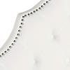 Safavieh Arebelle Taupe Linen Upholstered Tufted Headboard – Silver Nailhead (Queen)(White)